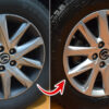 Voor en na foto autovelgen Stipt Iron Remover